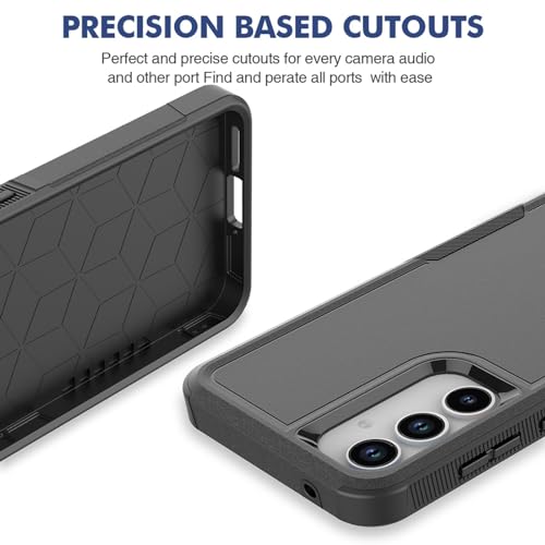 for Samsung Galaxy A35 5G Case: Dual Layer Protective Heavy Duty Cell Phone Cover Shockproof Rugged with Screen Protector - Military Protection Bumper Tough - Samsung Galaxy A35 5G 2024, Black - color: Black (PC) + Black (TPU)