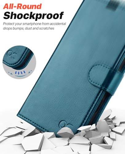 OCASE for iPhone 16 Pro Max Case Detachable Wallet Case with Card Holder, 2 in 1 Pu Leather Flip Folio with RFID Blocking Stand Wrist Strap Shockproof Phone Cover 6.9 Inch 2024, Peacock Blue - color: Peacock Blue, size: iPhone 16 Pro Max