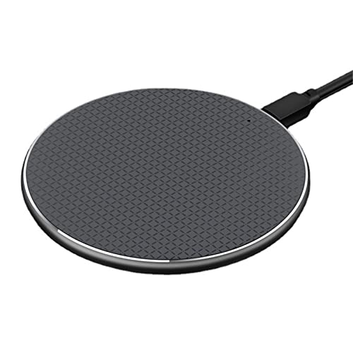 Wireless Charger 15W Fast Charging Pad, QiCertified Wireless Phone Charging Station with LED Indicator, Slim Aluminum Alloy Multi Protection for All QiStandard Devices