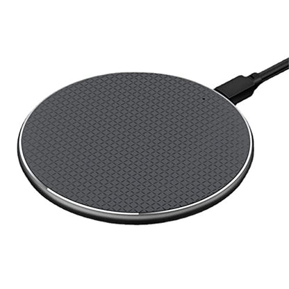 Wireless Charger 15W Fast Charging Pad, QiCertified Wireless Phone Charging Station with LED Indicator, Slim Aluminum Alloy Multi Protection for All QiStandard Devices