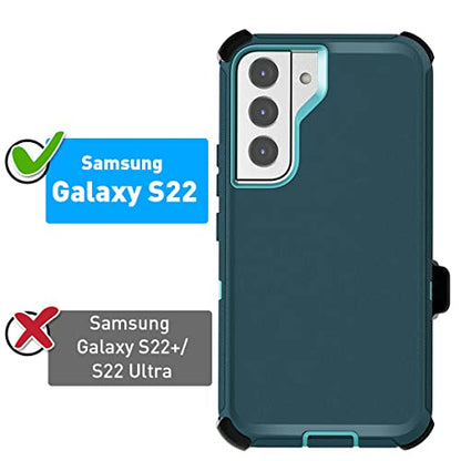AICase Belt-Clip Holster Case for Galaxy S22 with Screen Protector, Heavy Duty Drop Protection Full Body Rugged Shockproof/DustProof Military Grade Tough Durable Cover for Samsung Galaxy S22 - color: dark blue/pink+belt
