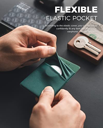 VULKIT Phone Card Holder Slim Elastic Adhesive Phone Wallet Credit Card Sleeves Sticker for Back of Smartphone(Green) - color: Green