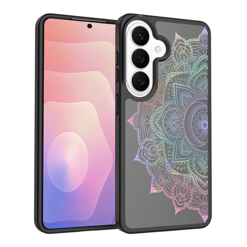 for Samsung Galaxy S26 5G Case: Cute Flowers Floral Design for Girls Women Translucent Matte Slim Soft TPU Bumper Shockproof Silicone Cell Phone Cover (Rainbow Mandala) - color: Rainbow