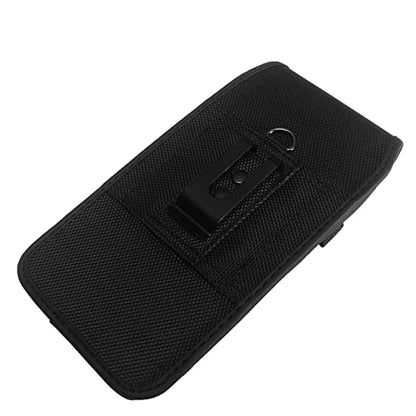 Nylon Cellphone Holster for Cricket Magic 2 5G, Outlast, Motivate Max, TCL 50 60 xe XL,Samsung s25 S26/Note20 Ultra - Vertical Case Canvas Waist Carrying Pouch with Belt Clip/Loops, Black - size: Large