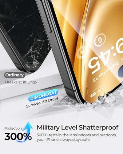 DIMONCOAT 4-PACK Privacy Screen Protector Compatible with iPhone 15 6.1 - color: Black, size: iPhone 15