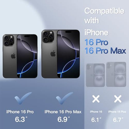JETech Camera Lens Protector for iPhone 16 Pro/16 Pro Max, Black, 1 Set - color: Black
