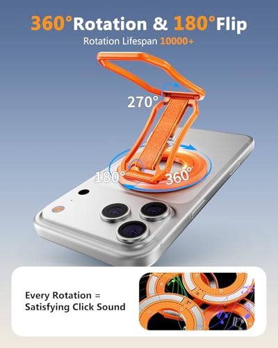 Magsafe Phone Grip & Magnetic Ring Holder - color: Orange