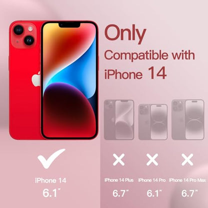JETech Silicone Case for iPhone 14, Red | Silky Soft Touch, Shockproof Protection, Scratch Resistant, Microfiber Lining - color: Red, size: iPhone 14