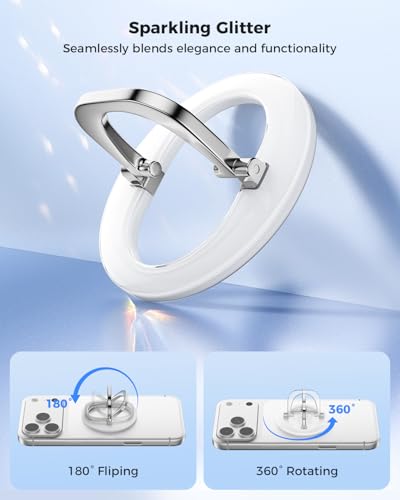 SUPERONE for MagSafe Phone Grip, Adjustable Magnetic Phone Ring Holder - color: 1 Pc White