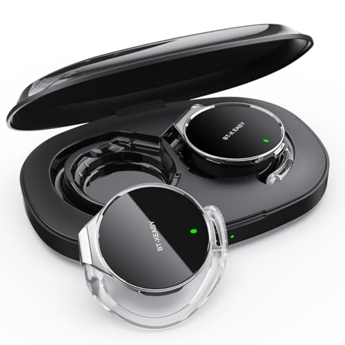 Micool On Ear Bluetooth Headphones, Open-Ear Headphones Wireless with 4-Mic ENC for Crystal Clear Calls, 52H Total Battery, Dual Device, Sport Clip On Headset for Running & Travel (Pure Black)