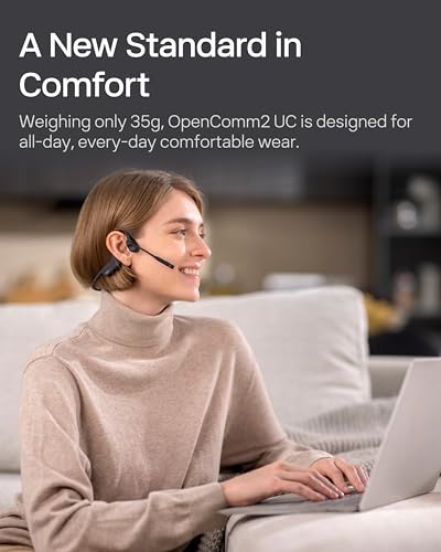 SHOKZ OpenComm2 UC Open-Ear Headset, USB-C Dongle, Noise-Canceling Mic - style: OpenComm2UC (USB-C)