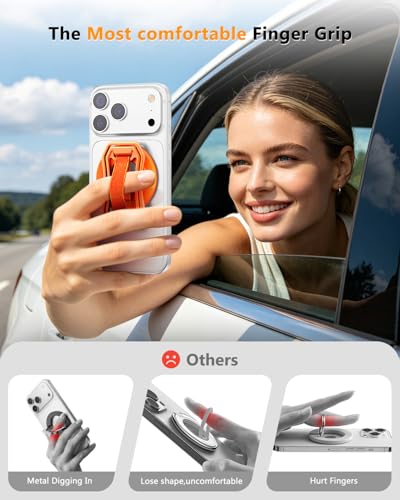 Magsafe Phone Grip & Magnetic Ring Holder - color: Orange