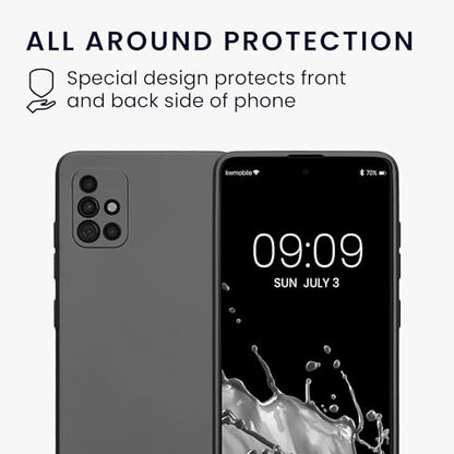 kwmobile Case Compatible with Samsung Galaxy A51 Case -Soft TPU Back Phone Cover - with Metallic Look - Metallic Grey - color: Metallic Grey, size: Galaxy A51