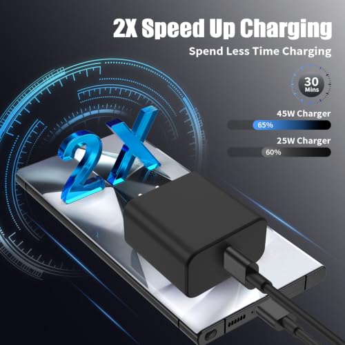 4Pack USB C Charger Super Fast Charging for Samsung Galaxy S25 Ultra - color: Black, size: 4Pack 3+6+6+10Feet