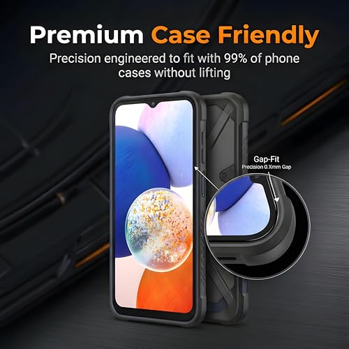 Didisky [Dust-Free Installation for Samsung Galaxy A14 5G Screen Protector, 3 Pack, Auto-Alignment Box for Zero Bubbles, [Seamless Black Edge] Full Coverage Tempered Glass, 9H Hardness, Case Friendly