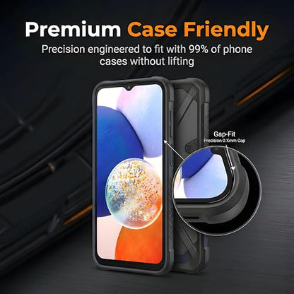Didisky [Dust-Free Installation for Samsung Galaxy A14 5G Screen Protector, 3 Pack, Auto-Alignment Box for Zero Bubbles, [Seamless Black Edge] Full Coverage Tempered Glass, 9H Hardness, Case Friendly