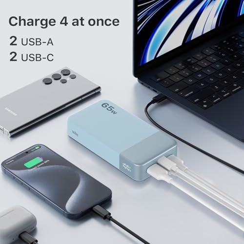 NOBIS Portable Charger 20000mAh 65W Power Bank Fast Charging - color: Blue