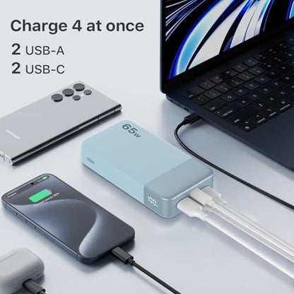 NOBIS Portable Charger 20000mAh 65W Power Bank Fast Charging - color: Blue