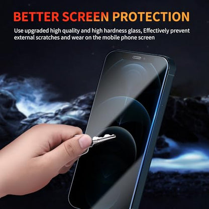 Privacy Screen Protector for iPhone 12 Pro Max 6.7 Inch 3 Pack, Tempered Glass Film Anti-spy Scratch Resistant 9H Hardness Case Friendly - size: iPhone 12 Pro Max