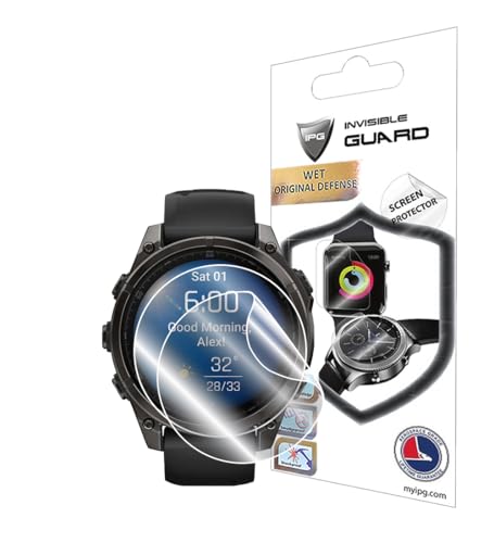 IPG for Garmin Fenix 8 – 47 mm AMOLED/SOLAR Watch Hydrogel Screen Protector (2 Units) Invisible HD Clear Film Anti Scratch Self-Healing/Bubble Free for Fenix8(47mm)