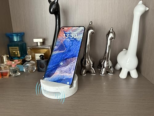 fashciaga Luxurious Marble Cell Phone Stand Holder for Cellphone Tablet On Desk, Countertop, Table, Nightstand. Heavy Real Stone Mobile Phone Stands (Hollow) - style: Hollow