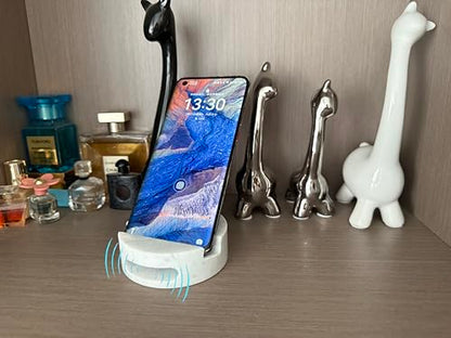 fashciaga Luxurious Marble Cell Phone Stand Holder for Cellphone Tablet On Desk, Countertop, Table, Nightstand. Heavy Real Stone Mobile Phone Stands (Hollow) - style: Hollow