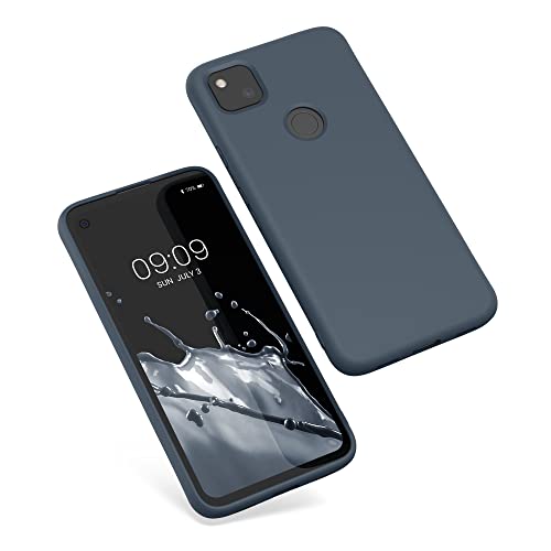 kwmobile Case Compatible with Google Pixel 4a Case - Slim Protective TPU Silicone Phone Cover - Dark Slate - color: Dark Slate