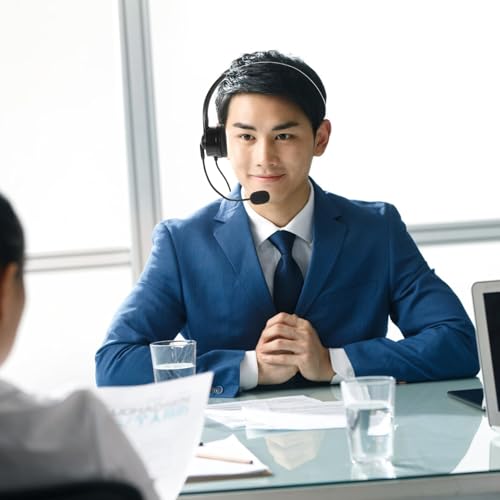 Single Ear Call Headset for Gaming with Mic, Black Wired