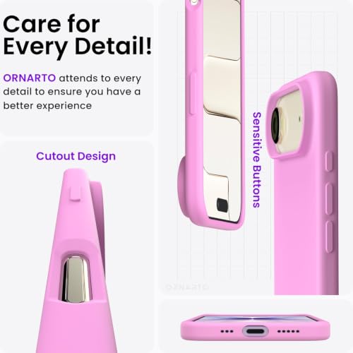 ORNARTO for iPhone Air Case 6.5", Slim Liquid Silicone 3 Layers Soft Gel Rubber Shockproof Protective Cover with Anti-Scratch Microfiber Lining-Cherry Blossom - color: Cherry Blossom