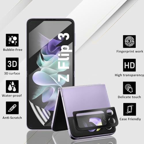 2 Pack for Samsung Galaxy Z Flip 3 Screen Protector [Not Glass] - size: 6.71 inch