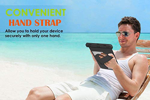 MoKo Waterproof Tablet Case, IPX8 Dry Bag for Devices Up to 8.3 in | Compatible with iPad mini 6/5/4/3/2, Samsung Tab 5/4/3, Galaxy Note 8, Tab S2/Tab E/Tab A 8.0, LG G Pad III 8.0 - color: Black
