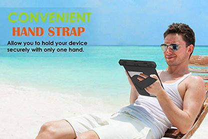 MoKo Waterproof Tablet Case, IPX8 Dry Bag for Devices Up to 8.3 in | Compatible with iPad mini 6/5/4/3/2, Samsung Tab 5/4/3, Galaxy Note 8, Tab S2/Tab E/Tab A 8.0, LG G Pad III 8.0 - color: Black