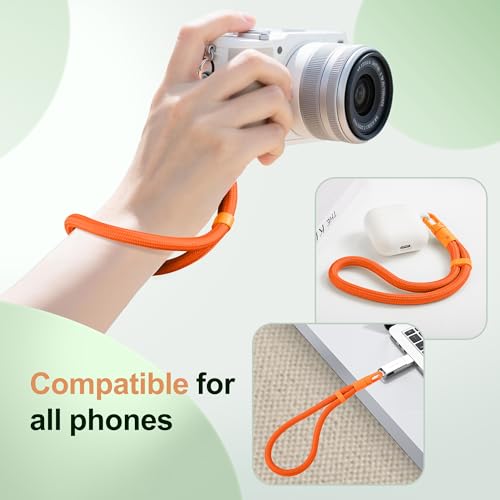 SHANSHUI Hand Wrist Strap Lanyard, 3 Pack Adjustable Cell Phone Lanyard Strap, Hand Wrist Strap Lanyard with 3x Tether Tabs for Smartphones- Black Dark Gray Orange - color: Black Dark Gray Orange