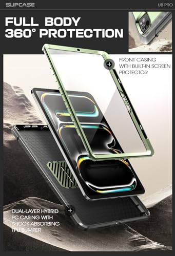 SUPCASE for iPad Pro 13 inch Case M5/M4 2025/2024 with Pencil Holder Green - color: Guldan, size: iPad Pro 13"