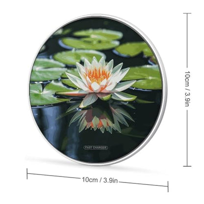 Water Lily Wireless Charger 10W Fast Charging Pad Anti-Slip Qi Certified Wireless Charging Pad Charging Station Portable Phone Charger for All Wireless Charging Smartphone