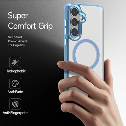 Lunivop for Samsung Galaxy s25 Plus Case Hard [Compatible with Magsafe Wireless Charging] Yellowing Resistant Magnetic Cover Clear para S 25 Plus 6.7 '' 5G 2025 Rugged Best Phone Cases Light Blue - color: Light Blue, size: Compatible with Samsung Galaxy S