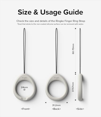 Ringke Camera and Phone Strap [Finger Ring Strap Black & Light Gray] - color: Black & Light Gray