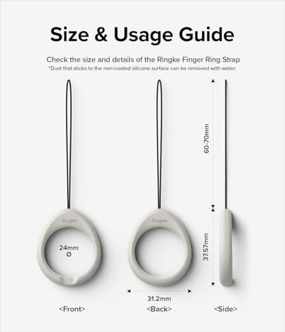 Ringke Camera and Phone Strap [Finger Ring Strap Black & Light Gray] - color: Black & Light Gray