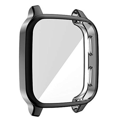 [5-Pack] RICHONE Compatible with Garmin Venu Sq & Venu Sq 2 Screen Protector Case, All-Around Protective Cover Soft TPU Shockproof Bumper Frame (Black+Silver+Gold+Pink+Rose Gold) - size: Venu sq & sq2