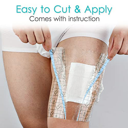 Waterproof Shower Protector Bandage 6x8 inch for Large Port Surgery Incisions Cover Guard Tattoo Second Skin Healing Aftercare Bath Patch Transparent Film Clear Adhesive Wounds Dressing (Pack of 50) - size: 6x8 Inch (Pack of 50)