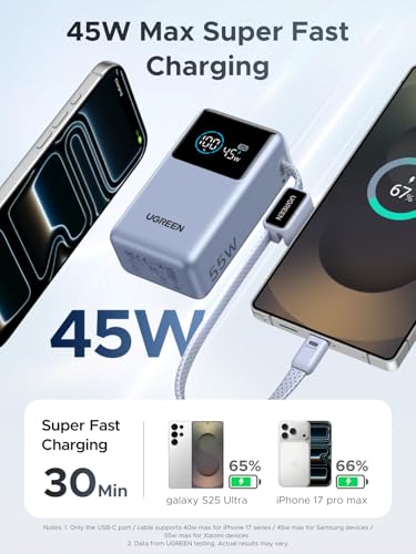 UGREEN Nexode Pro 10000mAh 45W Mini Power Bank for iPhone 18 Pro & Galaxy S26 - color: Blue