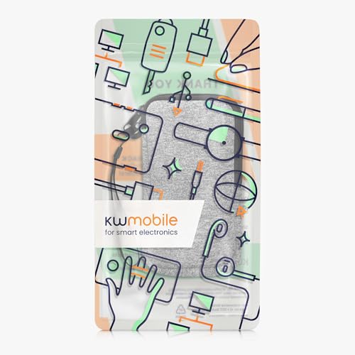kwmobile Universal Phone Pouch Size XXL - 7" - Neoprene Smartphone Pouch with Zip - Water-Repellent Mobile Phone Case - Sleeve in Light Grey/White - color: light grey / white, size: XXL - 7"