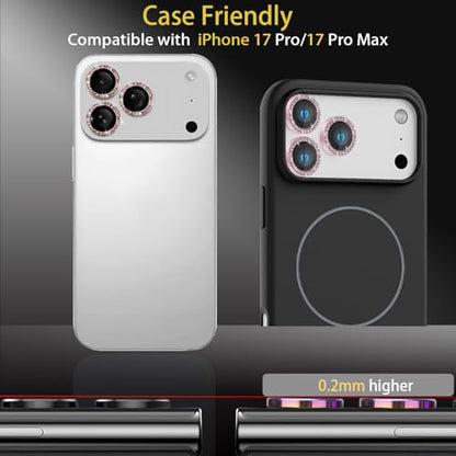 Camera Lens Protector for iPhone 17 Pro/17 Pro Max, Diamond Pink - color: Diamond Pink