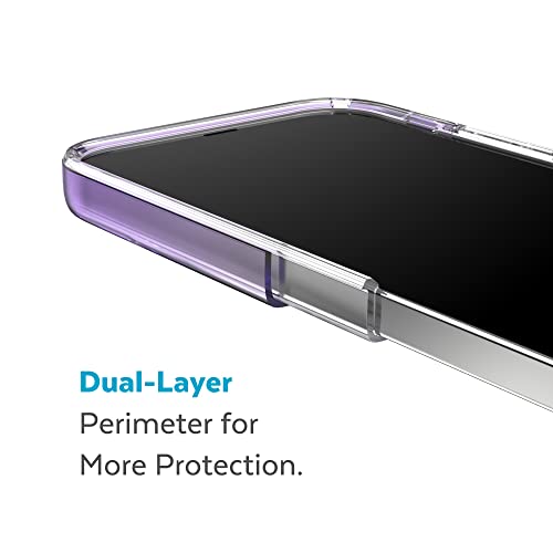 Speck Clear iPhone 14 Pro Case - Drop Protection, Scratch Resistant Dual Layer Slim Phone Case for 6.1" iPhone 14 Pro - Anti-Yellowing & Anti-Fade Case - Ombre Amethyst Purple Fade/Clear GemShell - color: Amethyst Purple Fade/Clear
