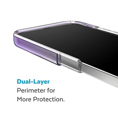 Speck Clear iPhone 14 Pro Case - Drop Protection, Scratch Resistant Dual Layer Slim Phone Case for 6.1" iPhone 14 Pro - Anti-Yellowing & Anti-Fade Case - Ombre Amethyst Purple Fade/Clear GemShell - color: Amethyst Purple Fade/Clear