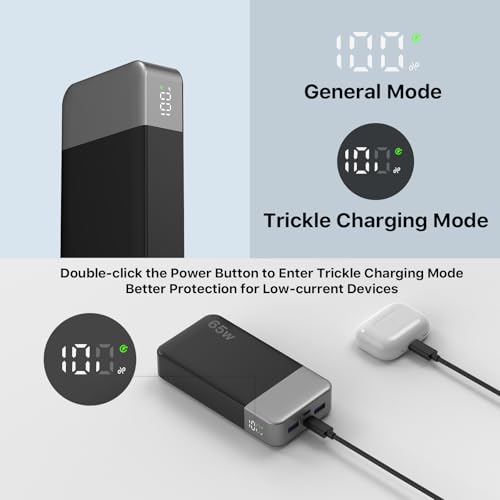 NOBIS Portable Charger 20000mAh 65W Power Bank Fast Charging - color: Black