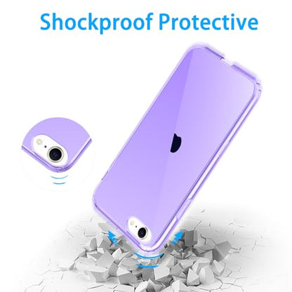JJGoo Compatible with iPhone SE Case 2022/2020, Compatible with iPhone 7 8 Case Clear Soft Transparent Shockproof Protective Slim Thin Bumper Phone Cover, Purple - color: Purple