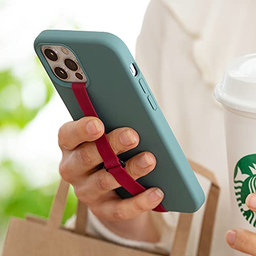 Sinjimoru C-Shaped Clip Finger Phone Grip, Silicone Strap, Wine Red 210 - color: Wine Red, size: 210