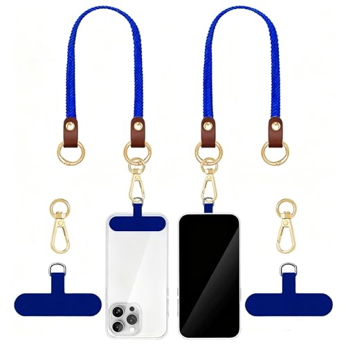 Hovmwey Stretchy Phone Lanyard Tether, 2 Pack Phone Leash Anti-theft Phone Strap for Anti-drop Outdoor Hiking Cycling Climbing Universal for Most Cell Phones, Clein Blue - color: Clein Blue