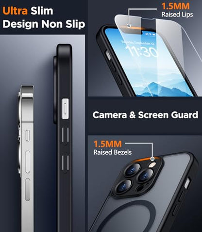 SPIDERCASE Magnetic for iPhone 13 Pro Max Case,Black - color: Black, size: Iphone 13 Pro Max 6.7''